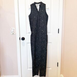 Oiselle Womens Athletic Jumpsuit Size Small Black Speckle Athleisure Casual